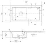 101cm Inset Counter Top Fireclay Ceramic Kitchen Sink - Multiple Options Available