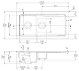 101cm Inset Counter Top Fireclay Ceramic Kitchen Sink - Multiple Options Available