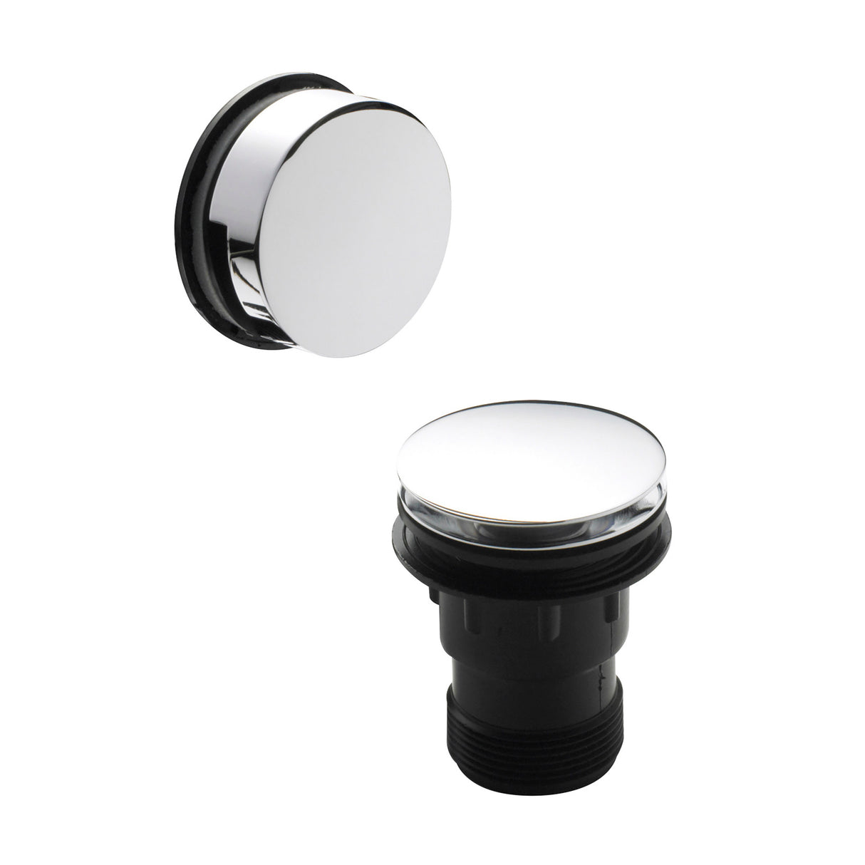 Push Button Round Bath Tub Waste for Baths up to 13mm Thick - Multiple Colours