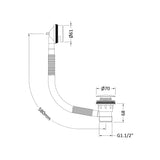 Push Button Round Bath Tub Waste for Baths up to 13mm Thick - Multiple Colours