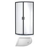 6mm Toughened Safety Glass Quadrant Shower Enclosure and Resin Shower Tray - Choice of Size and Finish
