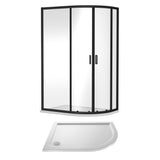 Offset Quadrant Shower Enclosure and Shower Tray - Choice of Size, Tray Orientation and Finish