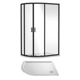 Offset Quadrant Shower Enclosure and Shower Tray - Choice of Size, Tray Orientation and Finish