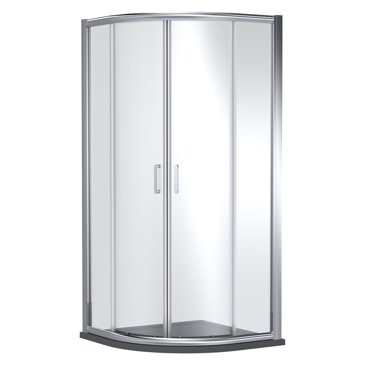 8mm Toughened Safety Glass Quadrant Shower Enclosure and Resin Shower Tray - Choice of Size and Finish