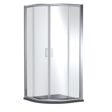 8mm Toughened Safety Glass Quadrant Shower Enclosure and Resin Shower Tray - Choice of Size and Finish