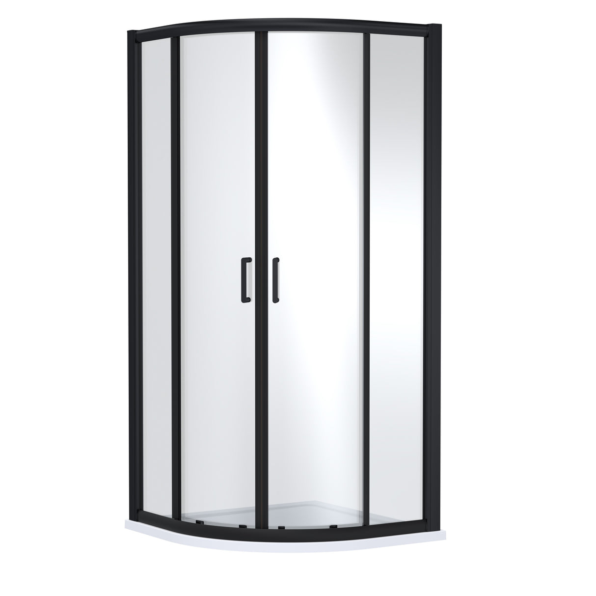8mm Toughened Safety Glass Quadrant Shower Enclosure and Resin Shower Tray - Choice of Size and Finish