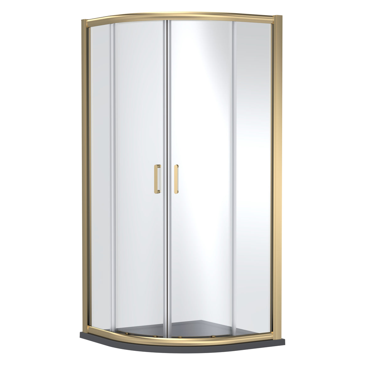 8mm Toughened Safety Glass Quadrant Shower Enclosure and Resin Shower Tray - Choice of Size and Finish