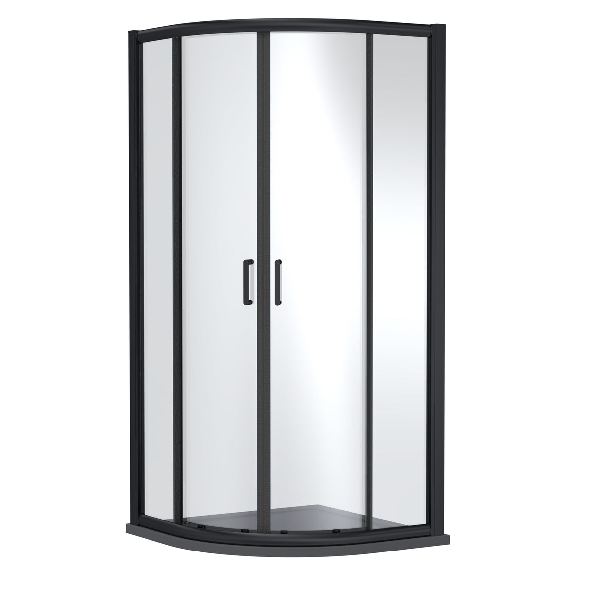 8mm Toughened Safety Glass Quadrant Shower Enclosure and Resin Shower Tray - Choice of Size and Finish