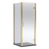 8mm Toughened Safety Glass Hinged Shower Door, Side Panel and Shower Tray - Choice of Size and Finish