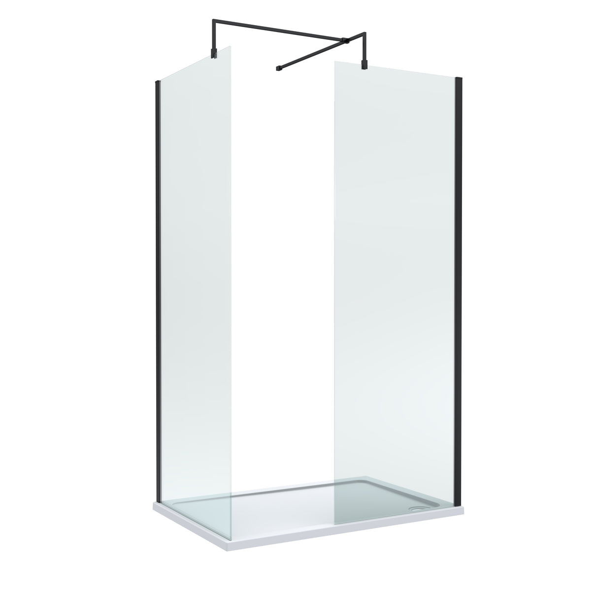 8mm Glass Walk In Wetroom Screens and Shower Tray - Choice of Size and Finish