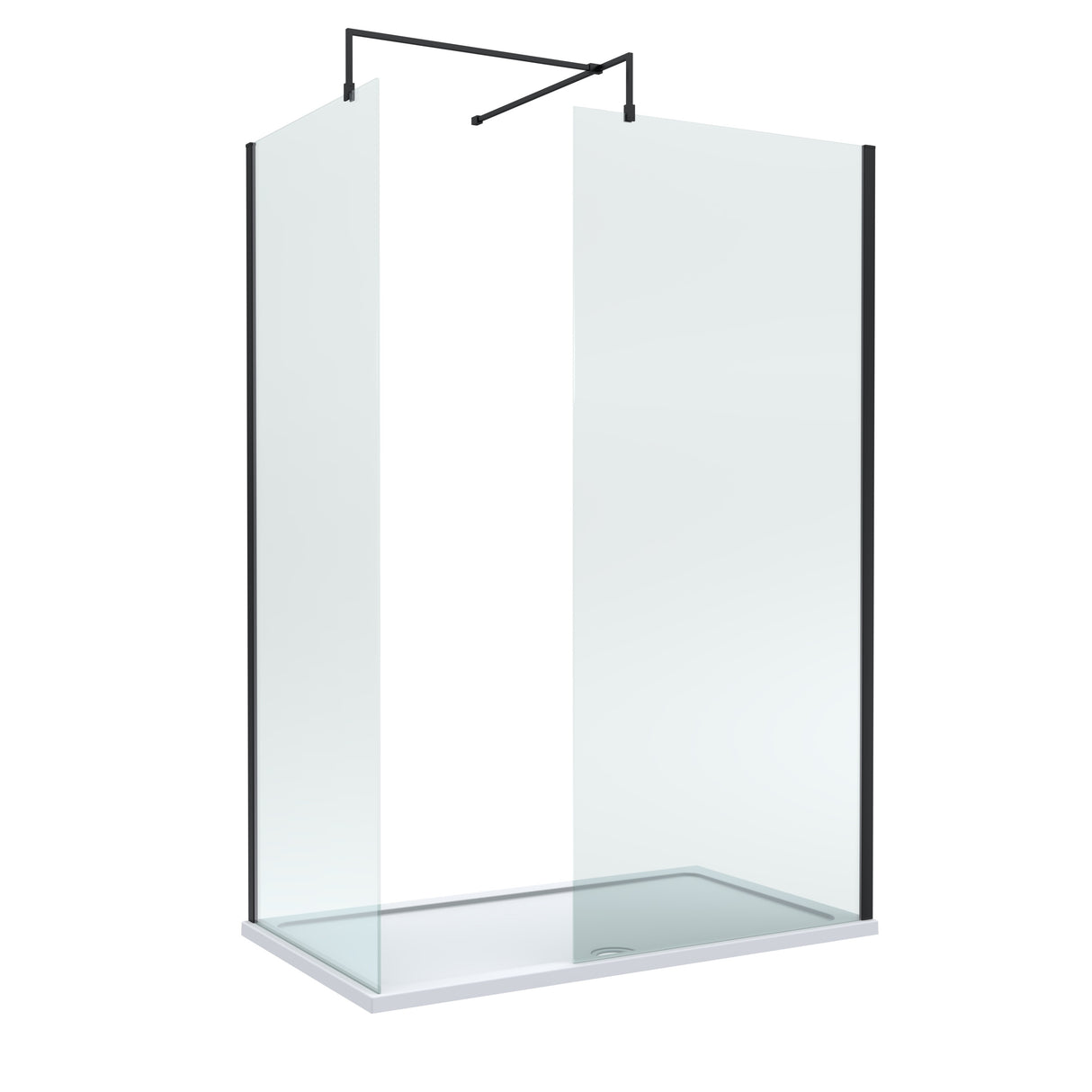 8mm Glass Walk In Wetroom Screens and Shower Tray - Choice of Size and Finish