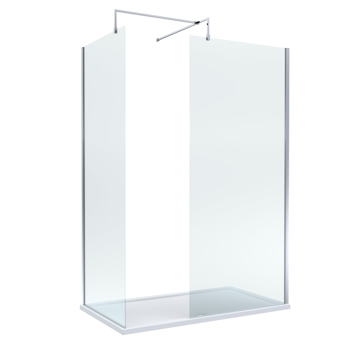 8mm Glass Walk In Wetroom Screens and Shower Tray - Choice of Size and Finish