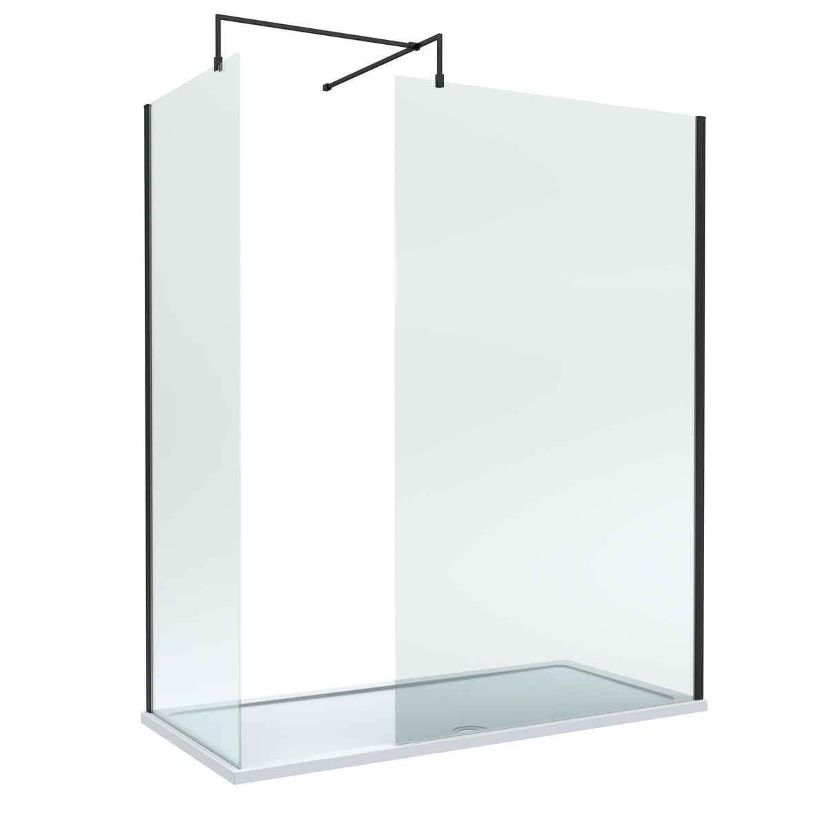 8mm Glass Walk In Wetroom Screens and Shower Tray - Choice of Size and Finish