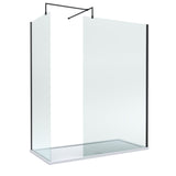 8mm Glass Walk In Wetroom Screens and Shower Tray - Choice of Size and Finish