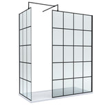 8mm Glass Walk In Wetroom Screens with Matt Black Framed Design and Shower Tray - Choice of Size