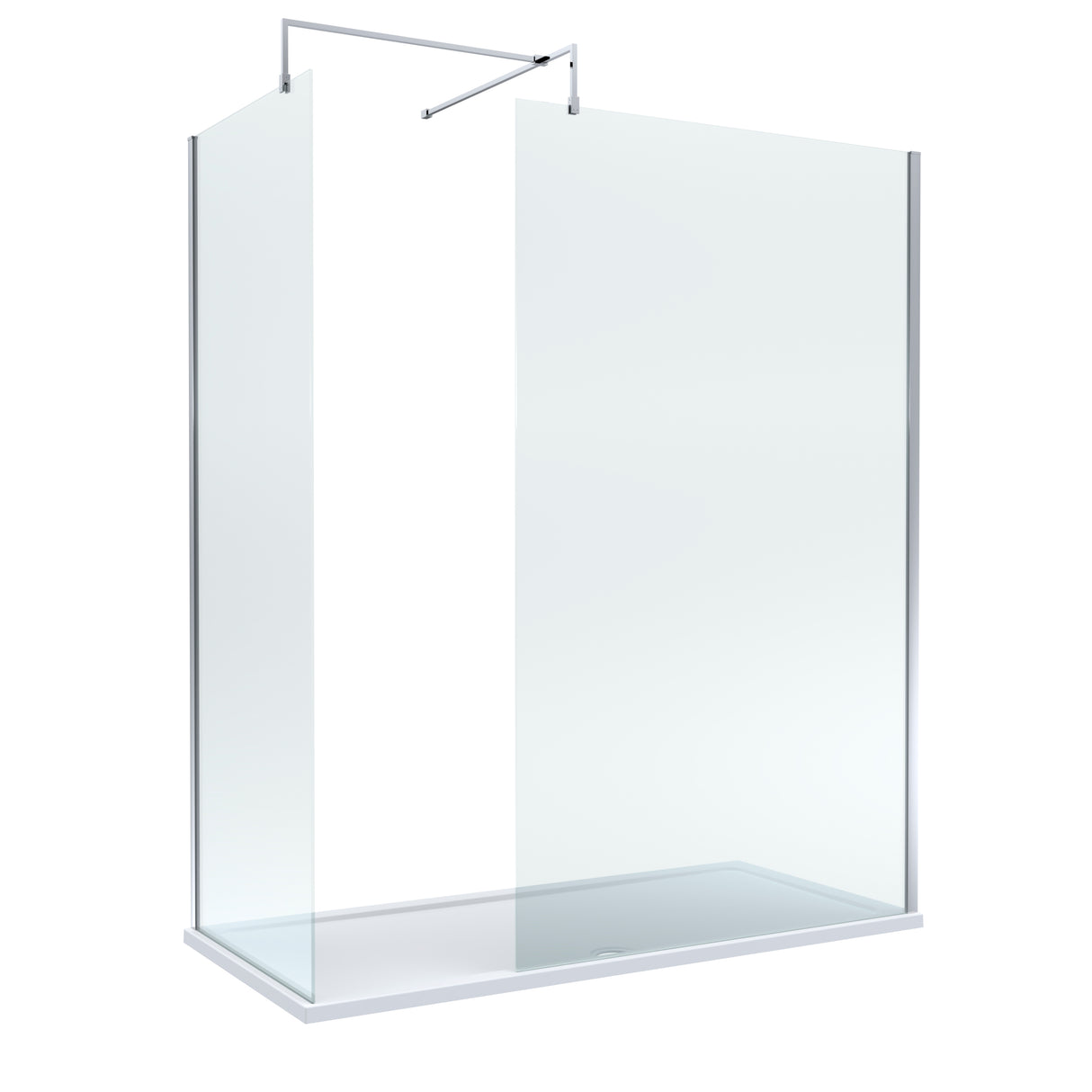 8mm Glass Walk In Wetroom Screens and Shower Tray - Choice of Size and Finish