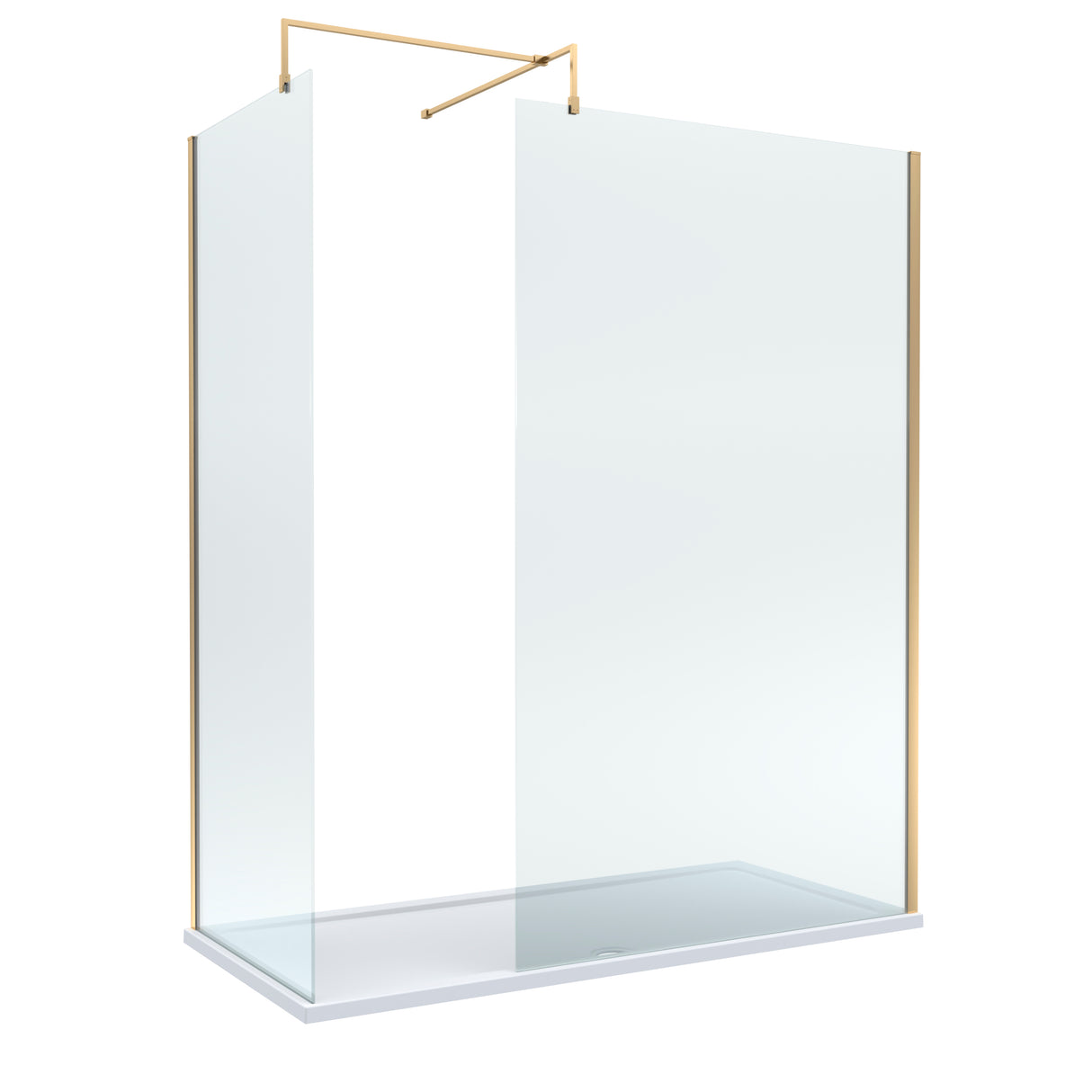 8mm Glass Walk In Wetroom Screens and Shower Tray - Choice of Size and Finish