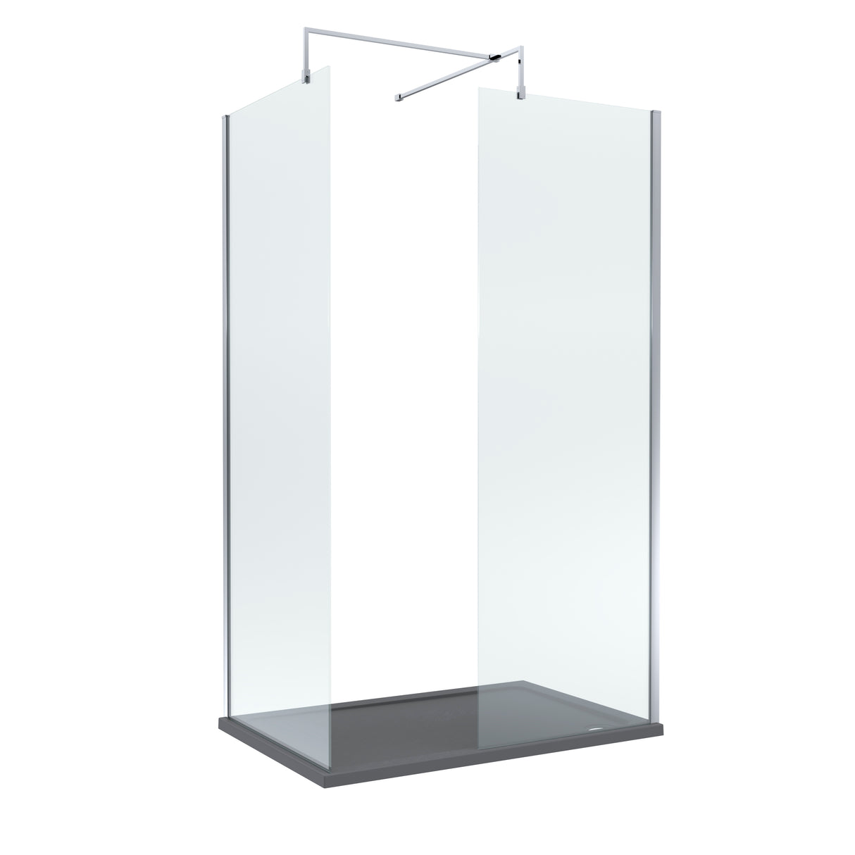 8mm Glass Walk In Wetroom Screens and Shower Tray - Choice of Size and Finish