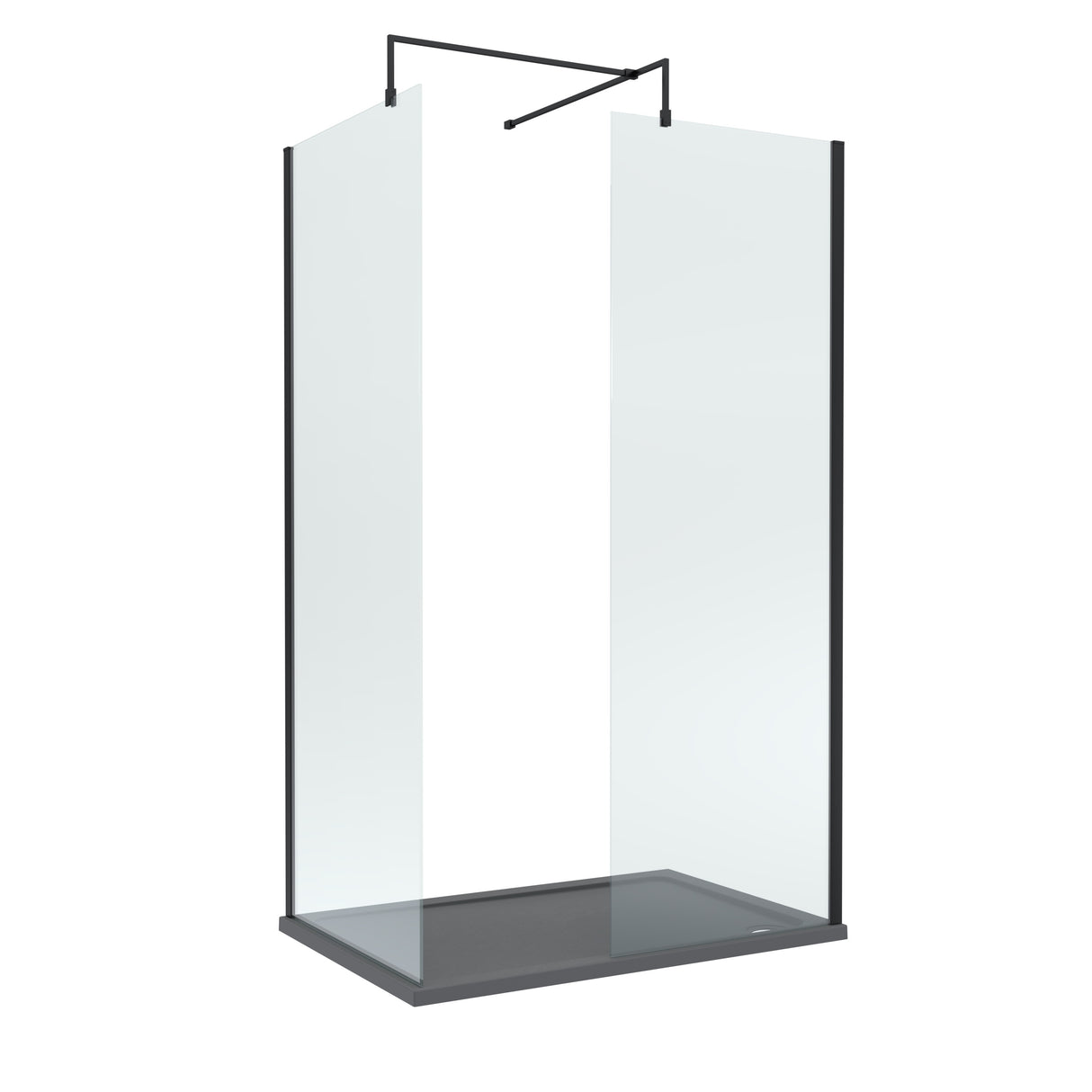8mm Glass Walk In Wetroom Screens and Shower Tray - Choice of Size and Finish