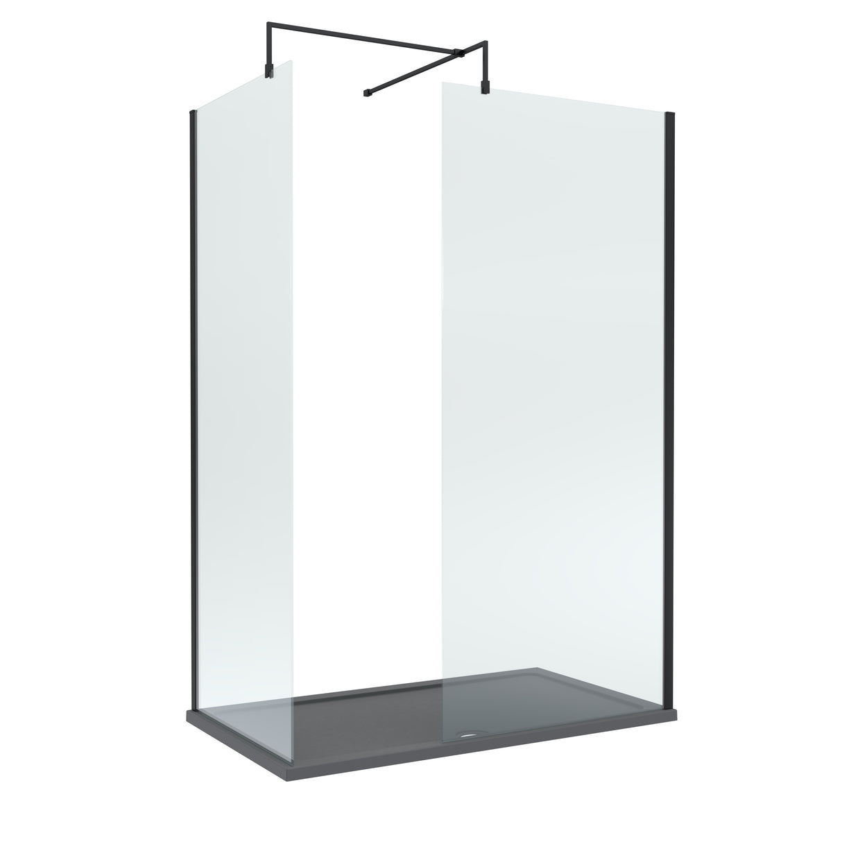 8mm Glass Walk In Wetroom Screens and Shower Tray - Choice of Size and Finish
