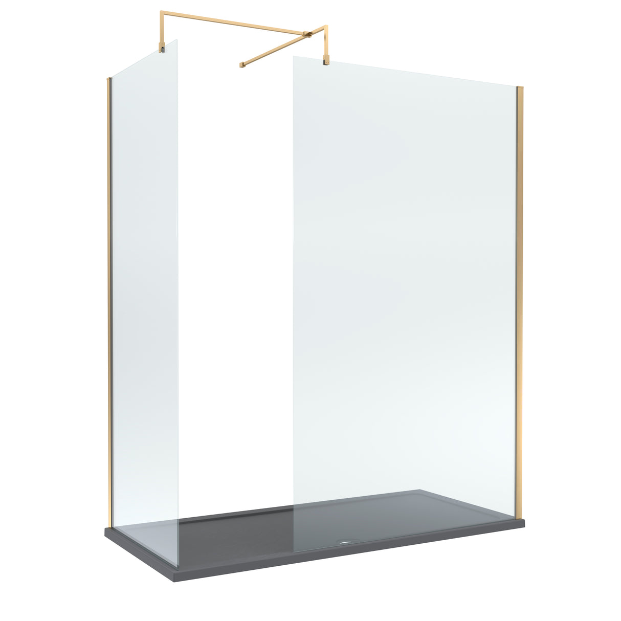 8mm Glass Walk In Wetroom Screens and Shower Tray - Choice of Size and Finish