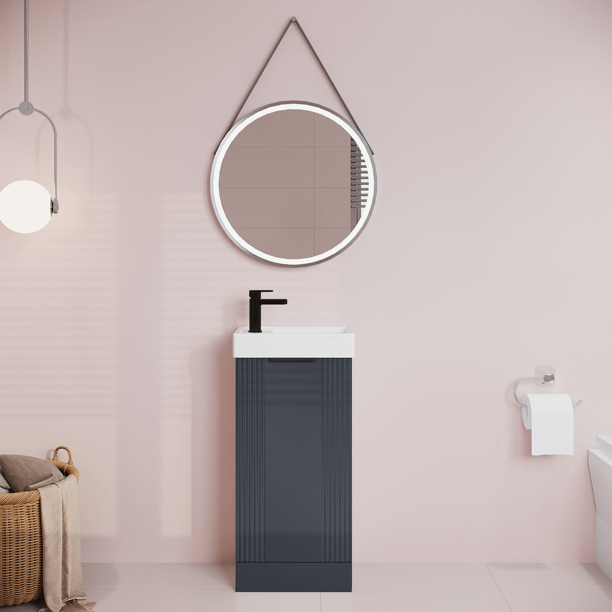 Retro Floor Standing  Bathroom Cloakroom Vanity Basin Unit - Multiple Colours
