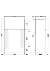 Modern Bathroom Retro Floor Standing WC Back to Wall Toilet Unit, 500mm, Choice of Colour