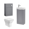 Retro Cloakroom Suite - Floor Standing Basin Unit, Toilet & Tap