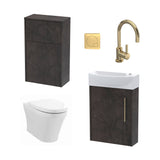 Power Wall Hung Cloakroom Bundle - Vanity, WC Unit, Toilet & Tap