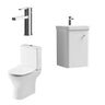 Curve Cloakroom Set - Wall Hung Vanity Basin Unit, Toilet and Mono Basin Mixer Tap