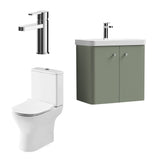 Curve Cloakroom Set - Wall Hung Vanity Basin Unit, Toilet and Mono Basin Mixer Tap