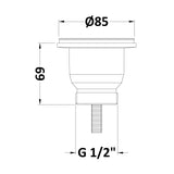 Mini Basket Strainer Waste for BKS218 Fireclay Belfast Kitchen Sink and Cleaner Sinks