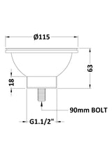 90mm Fireclay Kitchen Sink Basket Strainer Waste - Multiple Colours Available