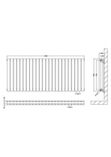 Contemporary Square Horizontal Double Panel Radiator - Choice of Size and Colour