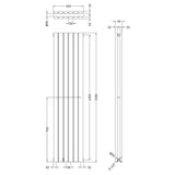 Modern Square Vertical Double Panel Radiator - Choice of Size and Finish