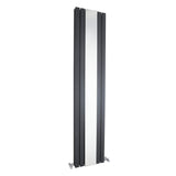 Square Vertical Double Panel Radiator with Mirror - 1800mm x 354mm - 3344 BTU