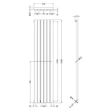Vertical Single Panel Radiator – Square Design, Anthracite or Satin White, 1500mm & 1800mm