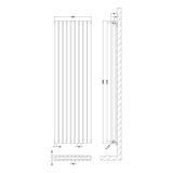 Modern Square Vertical Double Panel Radiator - Choice of Size and Finish