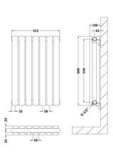 Contemporary Square Horizontal Double Panel Radiator - Choice of Size and Colour
