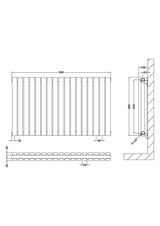 Contemporary Square Horizontal Double Panel Radiator - Choice of Size and Colour