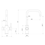 3 in 1 Boiling Water Tap Kit - Instant Hot Water Tap with Dual Lever Handles,Tank and Filter in a range of finishes