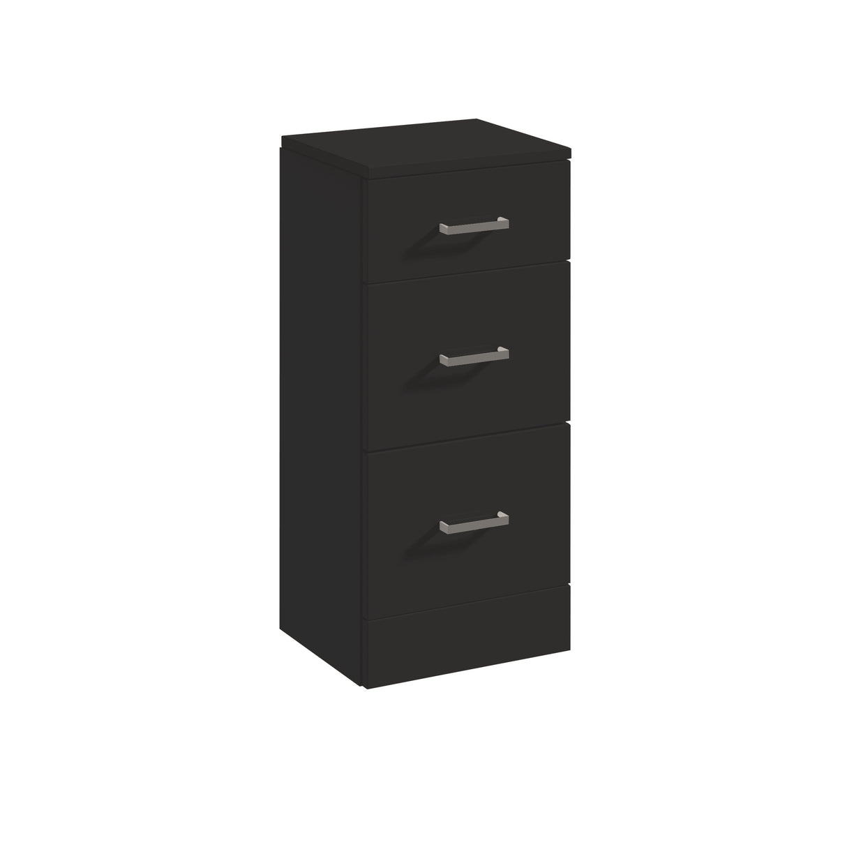 Modern Bathroom Floor Standing 3 Drawer Unit – 350 x 300mm, Dark Grey