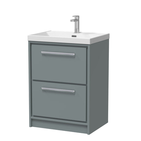 Contemporary Floor Standing 2 Drawer Vanity Unit - Choice of Colour, Basin Type and Size
