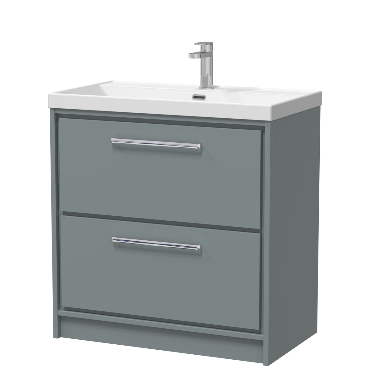 Contemporary Floor Standing 2 Drawer Vanity Unit - Choice of Colour, Basin Type and Size