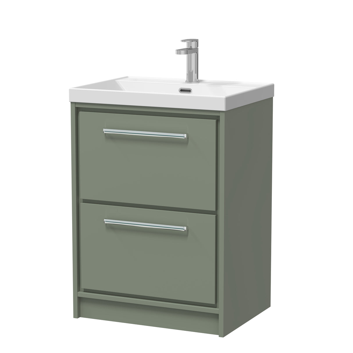 Contemporary Floor Standing 2 Drawer Vanity Unit - Choice of Colour, Basin Type and Size