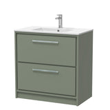 Contemporary Floor Standing 2 Drawer Vanity Unit - Choice of Colour, Basin Type and Size