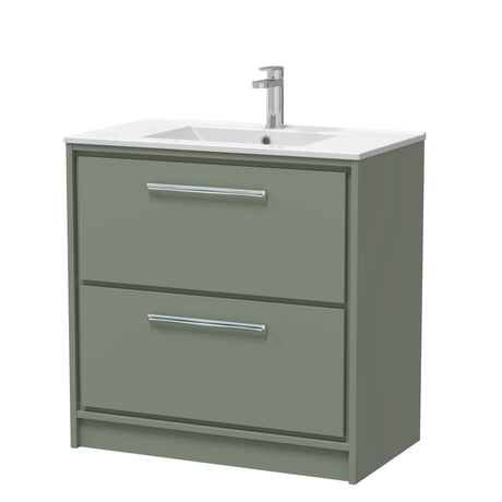Contemporary Floor Standing 2 Drawer Vanity Unit - Choice of Colour, Basin Type and Size