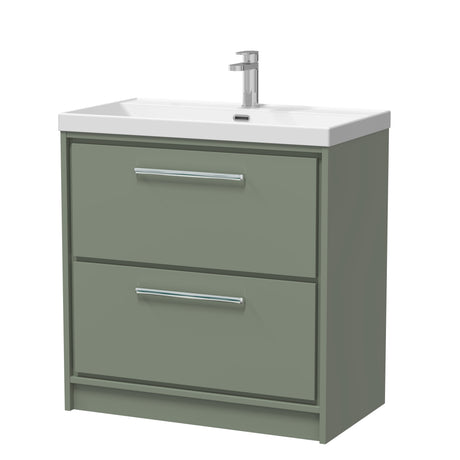 Contemporary Floor Standing 2 Drawer Vanity Unit - Choice of Colour, Basin Type and Size
