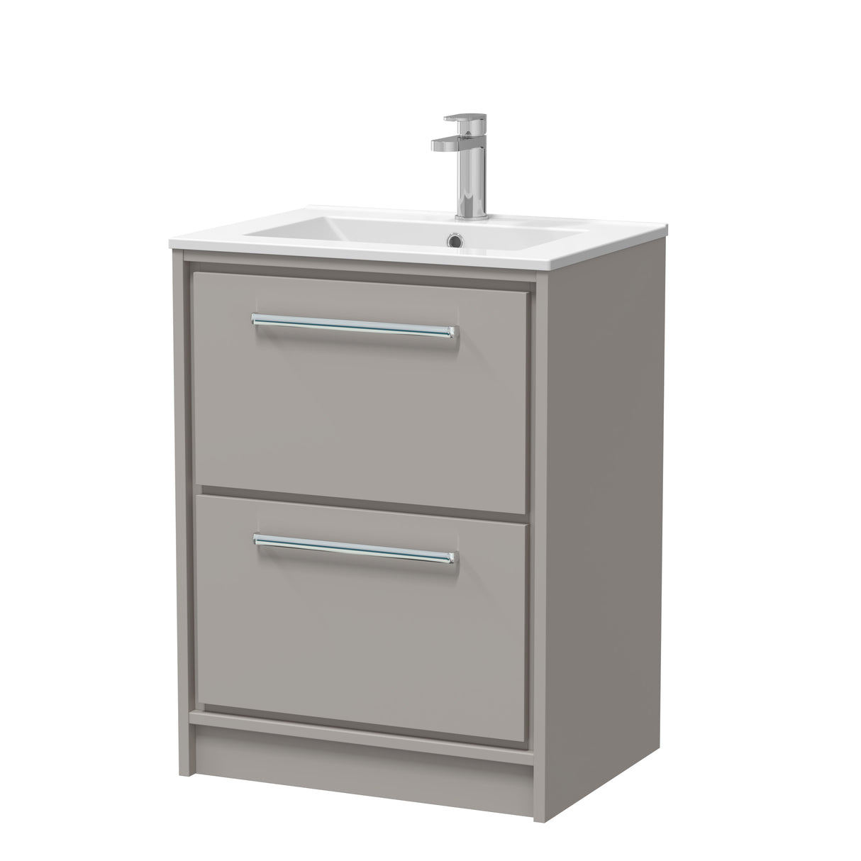 Contemporary Floor Standing 2 Drawer Vanity Unit - Choice of Colour, Basin Type and Size