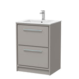 Contemporary Floor Standing 2 Drawer Vanity Unit - Choice of Colour, Basin Type and Size